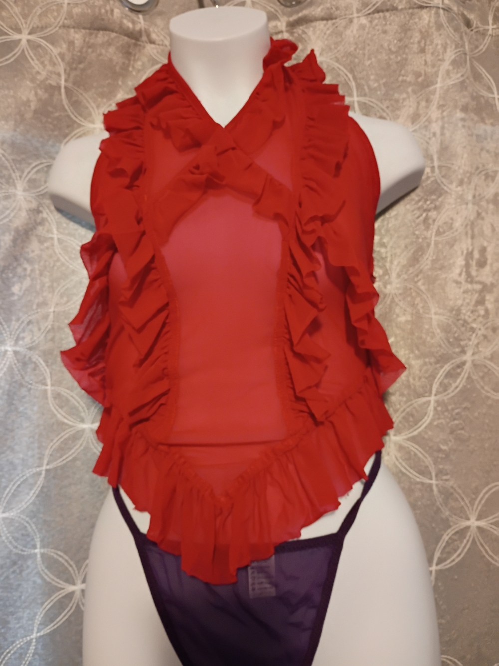 Red Ruffle Halter Top - Picture 4 of 4